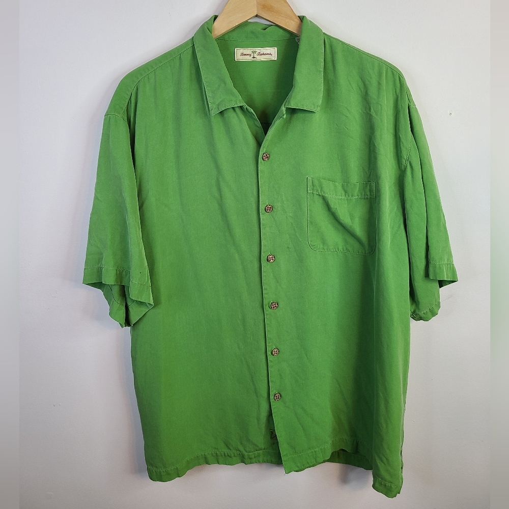 Tommy Bahama - Hawaiian Button Down - SIZE XL - Green Relax Silk Vacation
